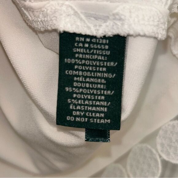 LAUREN Ralph Lauren Geometric Polka Dot Overlay Sleeveless Sheath Dress - Picture 7 of 11